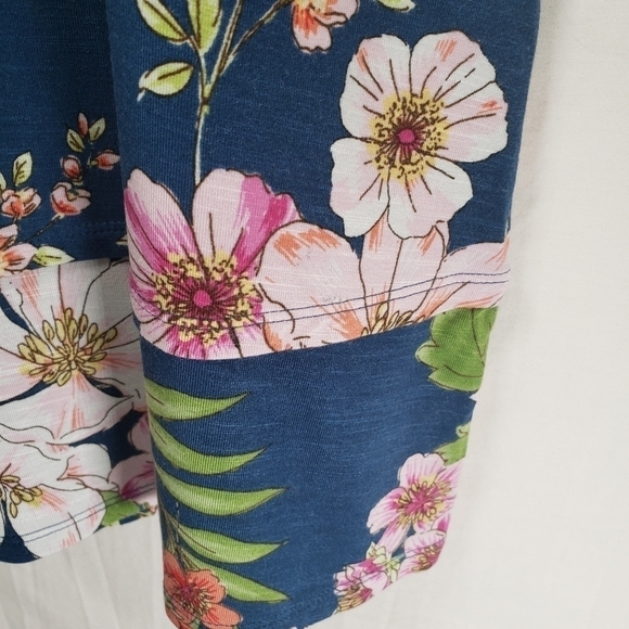 J.Jill Blue Multicolored Floral Sleeveless Summer Dress Sz XS - Picture 6 of 9